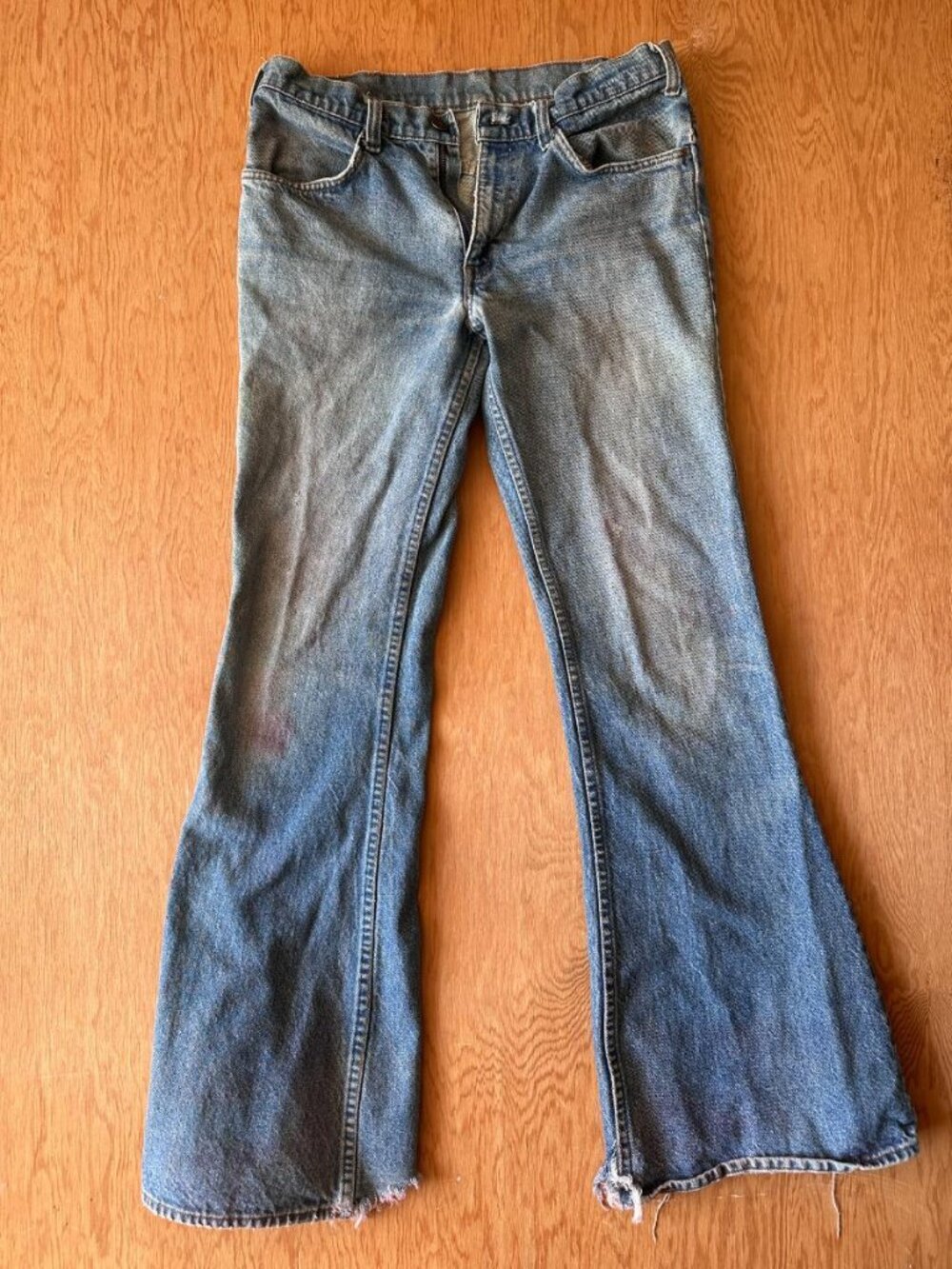 Vintage Levis Orange Tab 517 Bootcut Distressed Jeans Light Wash Size 31-32